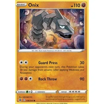 Sběratelská karetní hra Pokémon FST 138/264 Onix - Fusion Strike Stav: Near Mint, Verze: REVERSE HOLO