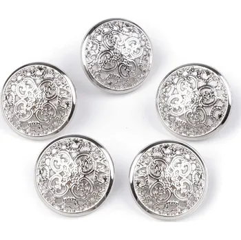 Knoflík Kovový knoflík filigrán velikost 24", 28", střední, 2 (28") stříbrná
