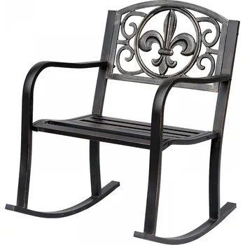Zahradní houpací křeslo kovové | antik bronz