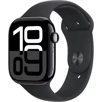 Chytré hodinky Apple Watch Series 10 GPS+Cellular 42mm Klavírně černé hliníkové tělo - Černý sportovní řemínek (S/M) (MWX63QC/A)