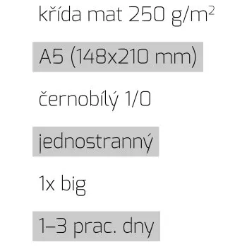 Leták 1xbig A5 1/0 křída mat 250 g/m2 LT-A5-1/0-250-K-1xBig Nižší cena pro více kusů!