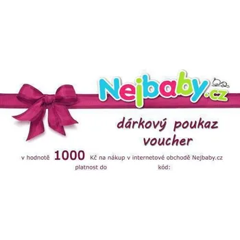 Dárkový potravinový koš Tištěný dárkový poukaz na nákup v našem eshopu Nejbaby.cz 1000 Kč