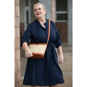 Dámské šaty Italy fashion Košilové šaty LAMIA Barva: Tmavě modrá, Velikost: UNI: XL-3XL