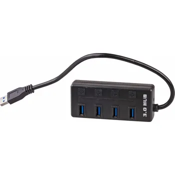 USB hub Akyga AK-AD-33 interface hub USB 3.2 Gen 1 (3.1 Gen 1) Type-A 500 Mbit/s Black