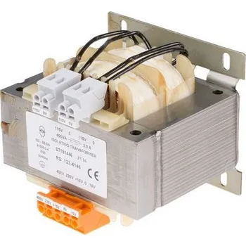 Transformátor Izolační transformátor 400VA, primární napětí: 15 → 400V ac, sekundární napětí: 115V ac, Lišta DIN, 120 x 104 x