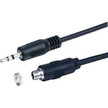 Audio kabel Lyndahl jack audio kabelový adaptér [1x jack zástrčka 3,5 mm - 1x jack zásuvka 3,5 mm] 1 m černá