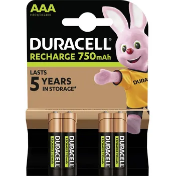 Článková baterie Duracell akumulátor AAA Ni-MH 750 1.2 V 4 ks