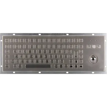 Klávesnice Joy-it IPC Keyboard 02 IP65 NEMA 4X kabelový klávesnice německá, QWERTZ stříbrná s kulovým ovládačem, tlačítka myši, odolné proti prachu, odolné proti