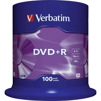 Optické médium Verbatim 43551 DVD plus R 4.7 GB 100 ks vřeteno