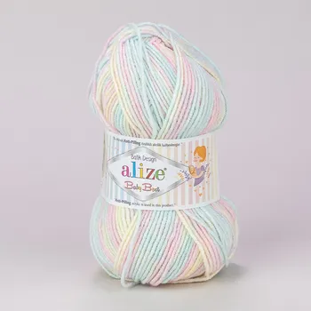 Příze Pletací příze Alize BABY BEST BATIK 6655 sladká růžovo-modrá, melírovaná, antipillingová, 100g/240m