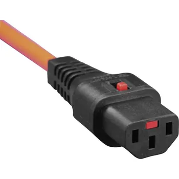 Prodlužovací kabel Kash IEC připojovací kabel C13/C14 IEC C13 zásuvka 10 A - úhlová zástrčka s ochranným kontaktem černá, oranžová 3.00 m 1 ks