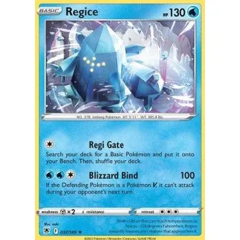 Sběratelská karetní hra Pokémon ASR 037/189 Regice - Astral Radiance Stav: Near Mint, Verze: REVERSE HOLO