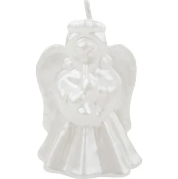 Svíčka Svíčka anděl bílý lak, 6 x 8 cm