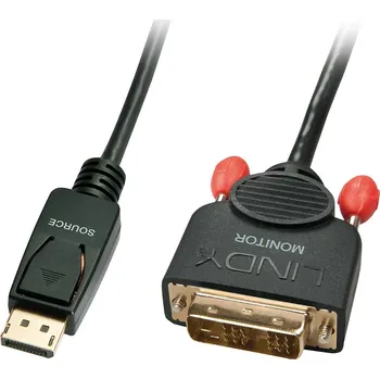 LINDY DisplayPort adaptér [1x zástrčka DisplayPort - 1x DVI-D zástrčka ] 41489 0.5 m