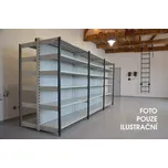 Regál oboustranný kovový – 190 x 1250 x 105 cm – 6 polic – se zády – barvený pozink – samonosný – vysoká nosnost – Linde