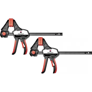 Truhlářská svěrka Jednoruční svěrka 150 x 85 mm, sada 2 ks TOOLCRAFT 1544398-2 Rozpětí (max.):150 mm Délka vyložení:85 mm