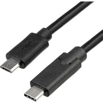 Prodlužovací kabel Akyga USB kabel USB Micro-B zástrčka, USB-C ® zástrčka 1.00 m černá AK-USB-16