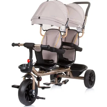 Dětské vozidlo CHIPOLINO tříkolka pro dvojčata Hip Hop Sand