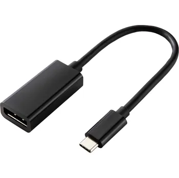 Audio kabel Renkforce USB-C® / DisplayPort kabelový adaptér USB-C ® zástrčka, DisplayPort zásuvka 0.14 m černá RF-4613070 Kabel pro displeje USB-C®