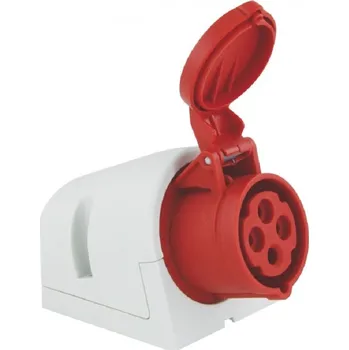 Elektrická zásuvka Instalační zásuvka nástěnná 32A/400V/4-pól