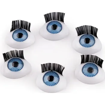 Nalepovací oči s řasami 11x15 mm (30ks) - modrá