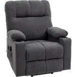 HOMCOM Elektrické polohovací křeslo se stojánkem a masážní funkcí, TV křeslo s funkcí vyhřívání, flanelový vzhled tmavě šedá | Aosom.de