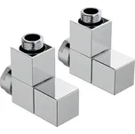 Zehnder Set W rohový ventil a šroubení pro zpátečku 1/2" se čtvercovou rukojetí, chrom - výprodej vzorku