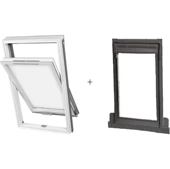 Okno SET DAKEA BETTER ENERGY PVC plastové střešní okno 55x78 cm + lemování KTF do 5cm