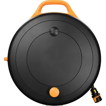 Zavlažovač Fiskars 1071660 Comfort Waterwheel naviják hadice 9 mm 15 m 3/8 palce 1 ks černá, oranžová