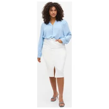 Dámská sukně Zizzi Džínová sukně J10771A Bílá Regular Fit XL