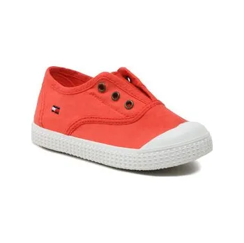 Dámské tenisky Tommy Hilfiger Plátěnky Low Cut Easy-On Sneaker T1X9-32824-0890 S Korálová 27