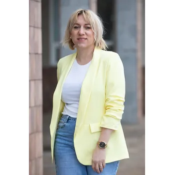 Dámské sako Italy fashion Elegantní sako COLOR Barva: Žlutá, Velikost: UNI: S-L