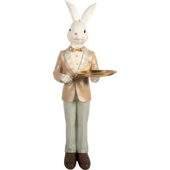 Dekorace králík elegán s podnosem v ruce - 20*20*56 cm