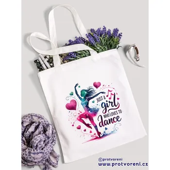 Taška s potiskem Textilní taška, TANEČNICE, 41x37cm, mix barev, 1 ks Vyberte si barvu ZDE:: bílá