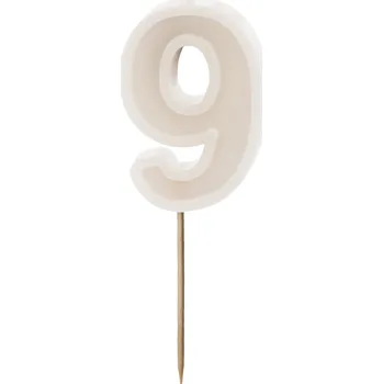 Dortová svíčka Svíčka na dort číslo 9 teplá šedá