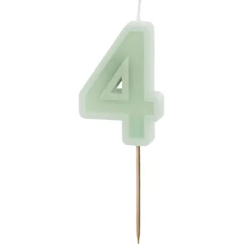 Dortová svíčka Svíčka na dort číslo 4 zelená