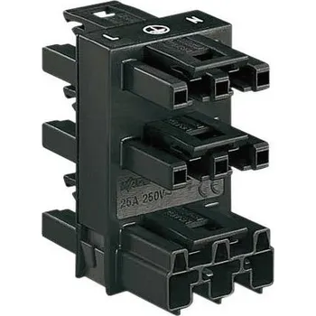 Prodlužovací kabel WAGO síťový rozdělovač síťová zástrčka - síťová zásuvka, síťová zásuvka, síťová zásuvka, síťová zásuvka, síťová zásuvka Počet kontaktů: 2 plus PE černá 1 ks