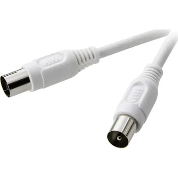 Audio kabel SpeaKa Professional antény kabel [1x anténní zástrčka 75 Ω - 1x anténní zásuvka 75 Ω] 1.50 m 75 dB bílá