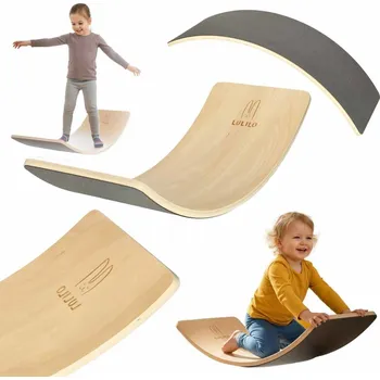 Dětská houpačka LULILO Ajlo Houpací balanční prkno - šedé