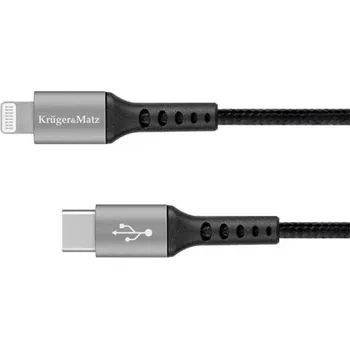 Prodlužovací kabel Kabel KRUGER a MATZ KM1267 USB-C/Lightning C94 MFi 1m Black