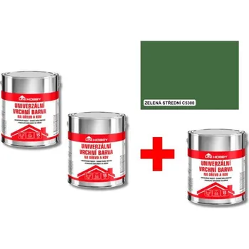 univerzální barva UNI HOBBY SET barva univ. 2,5l zelená střední 2 + 1 zdarma