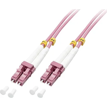 Datový kabel LINDY 46344 optické vlákno optické vlákno kabel 10.00 m růžová [1x zástrčka LC - 1x zástrčka LC] 50/125 µ Multimode OM4