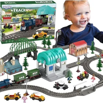 Vláček a vláčkodráha Woopie Elektrický vlak Železniční trať XXL Lokomotiva Lokomotiva Town Set 108 el