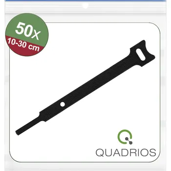 Zip Quadrios 25CA567 kabelový manažer na suchý zip ke spojování háčková a flaušová část (d x š) 100, 150, 200, 250, 300 mm, mm, mm, mm, mm x 12 mm černá 50 ks