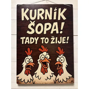 Plechová cedule Cedule KURNÍK ŠOPA 40x28,5 cm