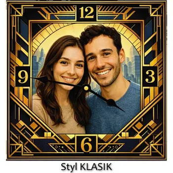 Hodiny Hodiny z vlastní fotografie – Art Deco ciferník - 20x20 cm / Plast / Klasický