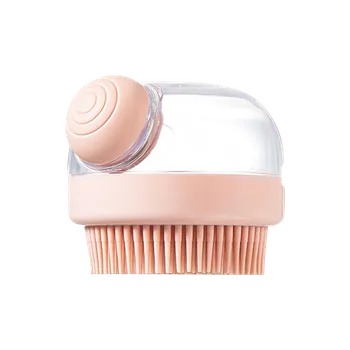 Péče o srst a drápky Silikonový masážní kartáč na mytí psů s dávkovačem Daxie Barva: Růžová