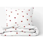 Goldea bavlněné povlečení - červená srdíčka na bílém 140 x 200 a 70 x 90 cm 242557406