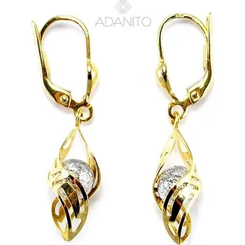 Náušnice Zlaté visací náušnice z kombinovaného zlata