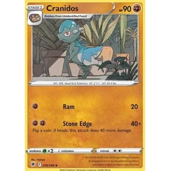 Karetní hra Pokémon ASR 076/189 Cranidos - Astral Radiance Stav: Near Mint, Verze: REVERSE HOLO